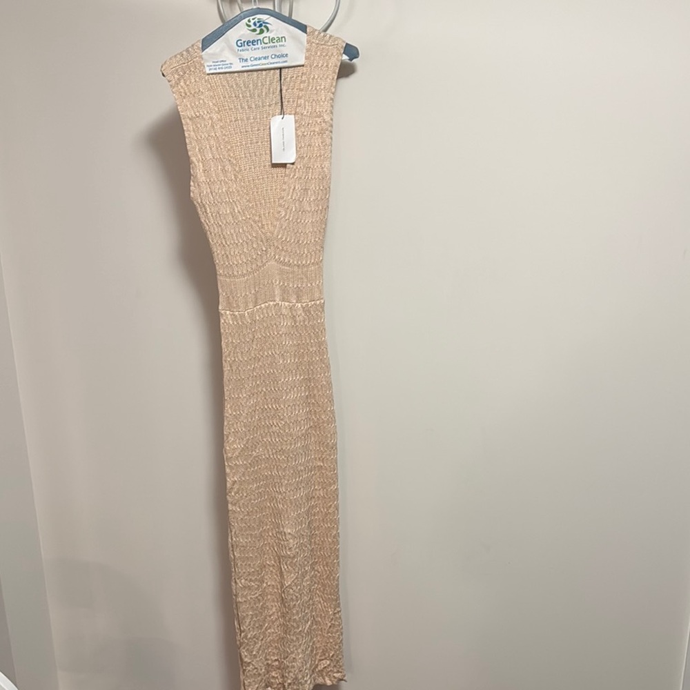 Elegant Tan Sleeveless Dress